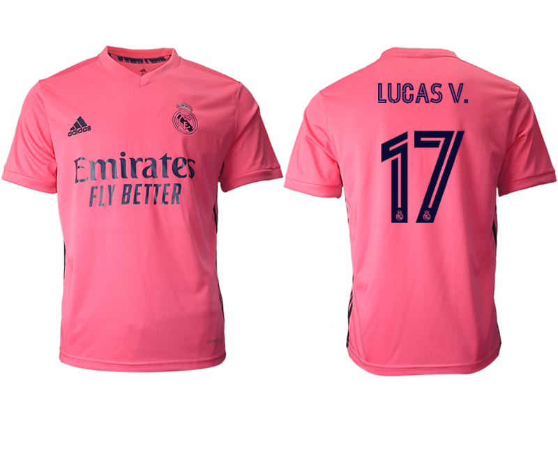 Men 2020-2021 club Real Madrid away aaa version #17 pink Soccer Jerseys